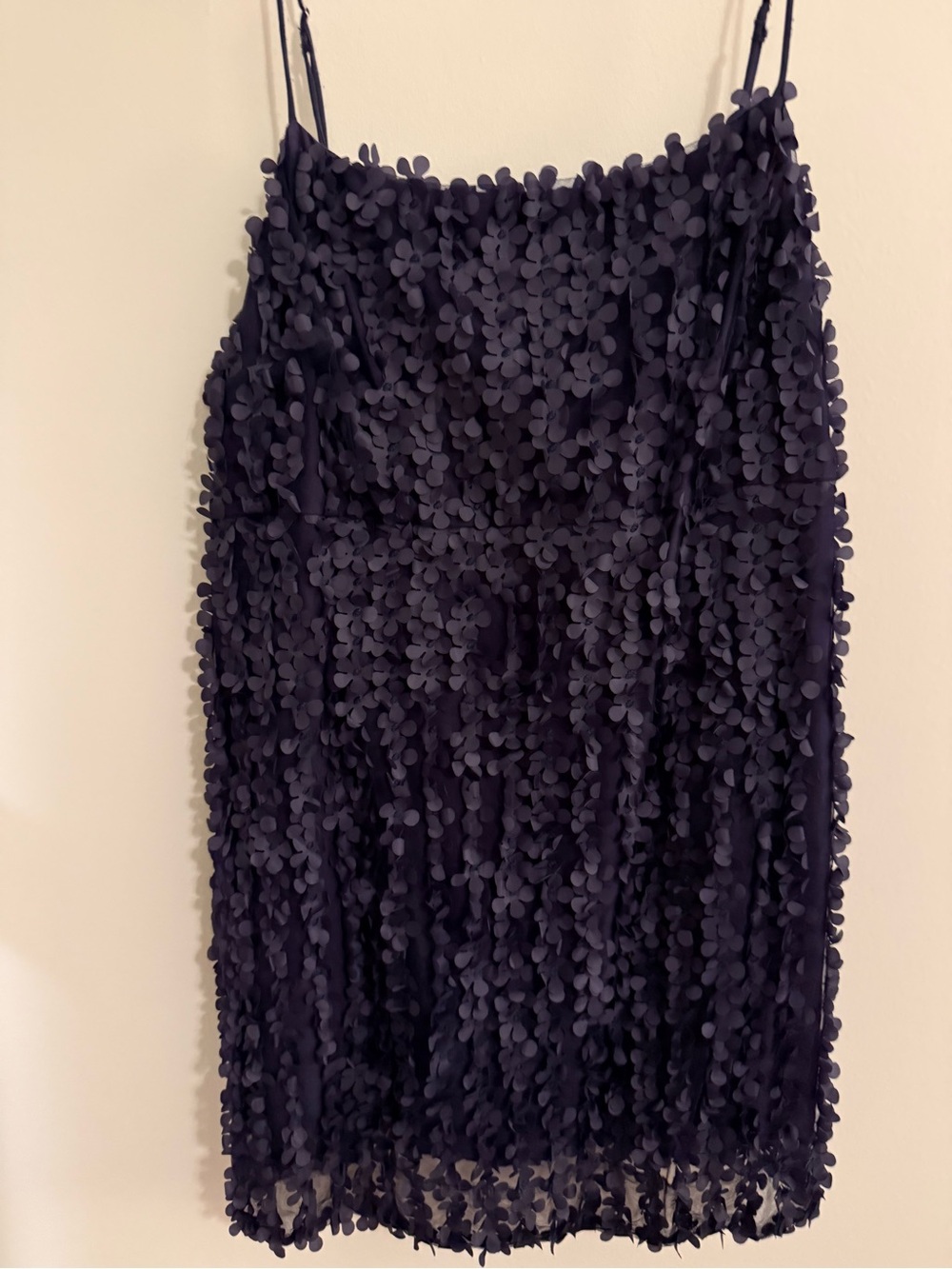 Anthropologie Navy Floral Appliqué mini dress